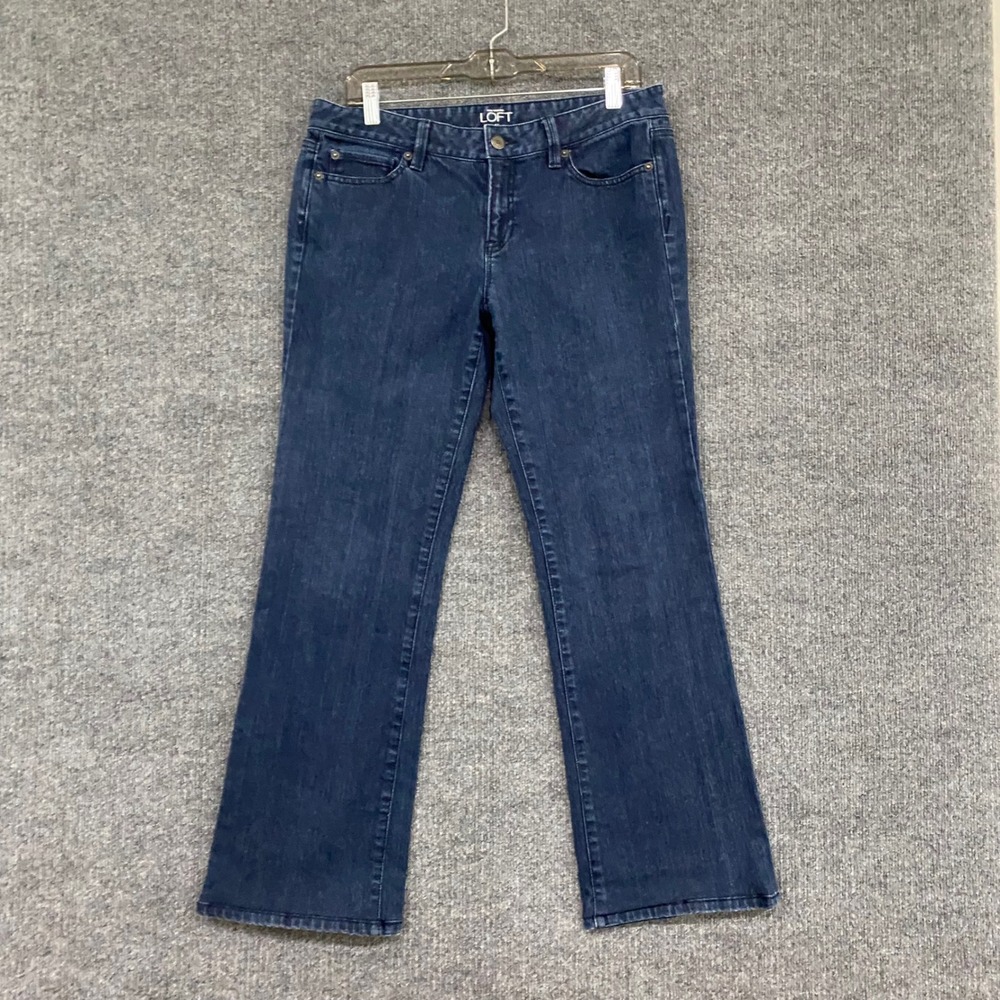 Ann Taylor Loft Original Bootcut Jeans Dark Wash Denim Size 8 Womens